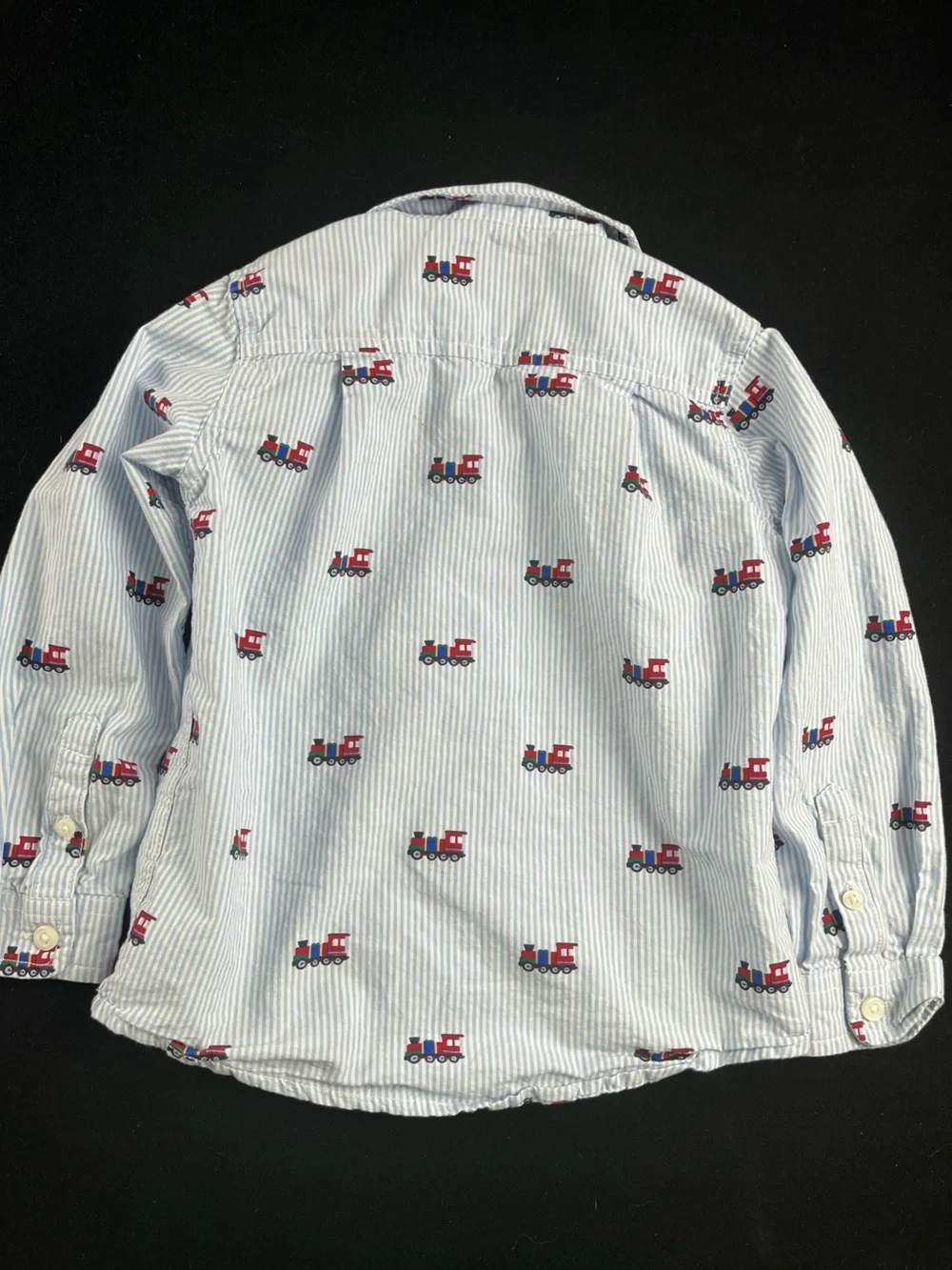 The Children's Place Light Blue & White Stripe Train Button-Down Shirt